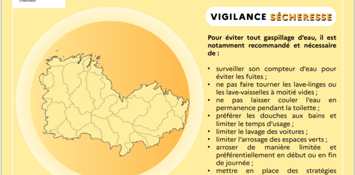 D&eacute;partements des C&ocirc;tes d'Armor et du Finist&egrave;re plac&eacute;s en situation de vigilance s&eacute;cheresse