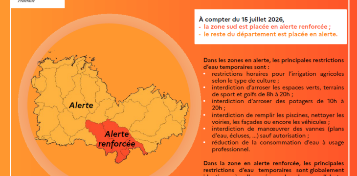 D&eacute;partements 22 et 29 plac&eacute;s en alerte s&eacute;cheresse et et la zone sud du d&eacute;partement 22 reste en Alerte renforc&eacute;e
